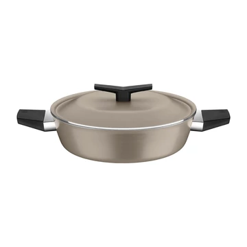 TRAMONTINA SPEZIA INDUKCIÓS, PEZSGŐSZÍNŰ, ALUMÍNIUM RIZSFŐZŐ SERPENYŐ, BELSŐ ÉS KÜLSŐ STARFLON KIVÁLÓ TAPADÁSMENTES BEVONATTAL, 24 CM