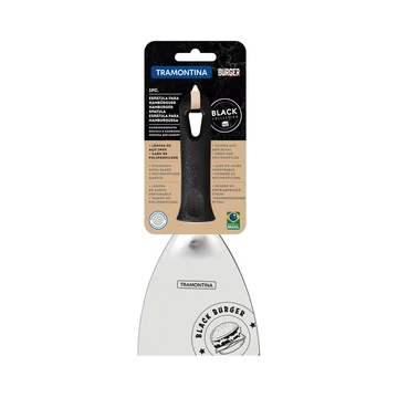 TRAMONTINA BLACK BURGER SPATULA ROZSDAMENTES ACÉL PENGÉVEL ÉS FEKETE POLIPROPILÉN NYÉLLEL, 10 CM