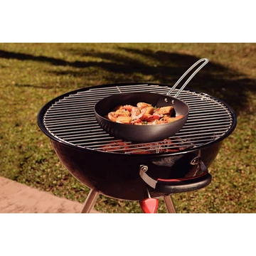 TRAMONTINA CHURRASCO ELOXÁLT ALUMÍNIUM GRILL WOK ROZSDAMENTES ACÉL NYÉLLEL, 24 CM ÉS 2,2 L