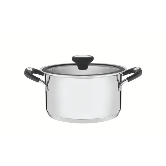 TRAMONTINA SOLAR SZILIKON MÉLY ROZSDAMENTES, INDUKCIÓS ACÉL LÁBAS HÁROMRÉTEGŰ ALJJAL, 24 CM 6,1 L