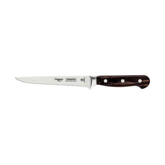 TRAMONTINA CENTURY WOOD CSONTOZÓ KÉS ROZSDAMENTES ACÉL PENGÉVEL ÉS BARNA KEZELT FA NYÉLLEL, 15 CM