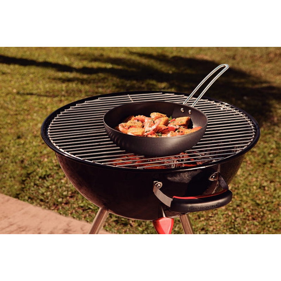 TRAMONTINA CHURRASCO ELOXÁLT ALUMÍNIUM GRILL WOK ROZSDAMENTES ACÉL NYÉLLEL, 24 CM ÉS 2,2 L