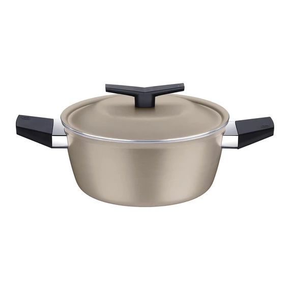 TRAMONTINA SPEZIA INDUKCIÓS, PEZSGŐSZÍNŰ ALUMÍNIUM LÁBAS, BELSŐ ÉS KÜLSŐ STARFLON KIVÁLÓ TAPADÁSMENTES BEVONATTAL, 24 CM (Csomagolás nélkül)