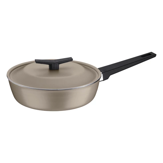 TRAMONTINA SPEZIA INDUKCIÓS, PEZSGŐSZÍNŰ ALUMÍNIUM SERPENYŐ, BELSŐ ÉS KÜLSŐ STARFLON EXCELLENT TAPADÁSMENTES BEVONATTAL, FEDŐVEL, 24 CM