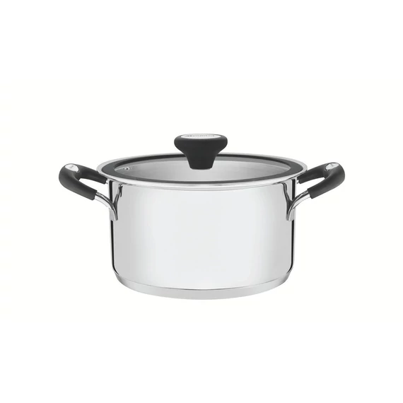 TRAMONTINA SOLAR SZILIKON MÉLY ROZSDAMENTES, INDUKCIÓS ACÉL LÁBAS HÁROMRÉTEGŰ ALJJAL, 24 CM 6,1 L