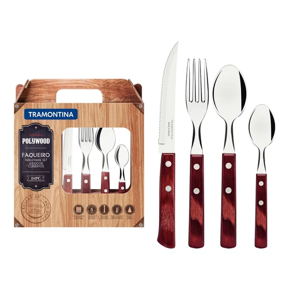 TRAMONTINA CHURRASCO POLYWOOD EVŐESZKÖZ KÉSZLET 24DB