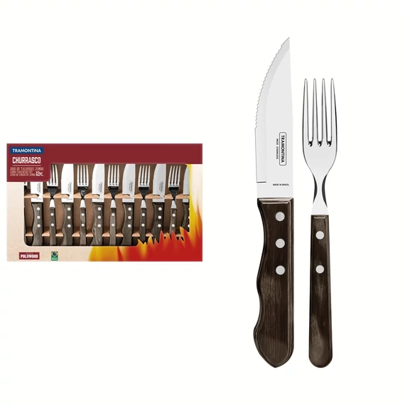 TRAMONTINA JUMBO Steak evőeszköz, 12 db - barna *
